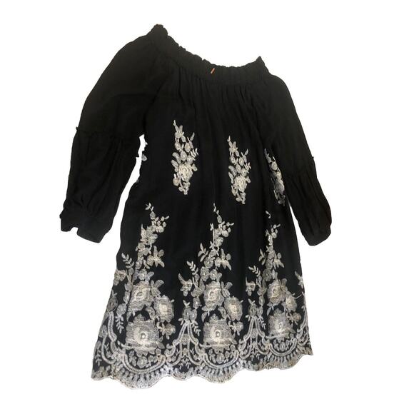 Revolve • MISA Los Angeles • Black Off The Shoulder Boho Mini Dress • SZ XS - Picture 6 of 7